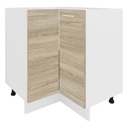 Eckschrank Küchenschrank Unterschrank Küche Esilo - Einbauküchen-Komponenten mit stabilem 16mm Korpus, höhenverstellbaren Füßen und Pflegeleichter Oberfläche für optimale Raumnutzung in jeder Ecke.