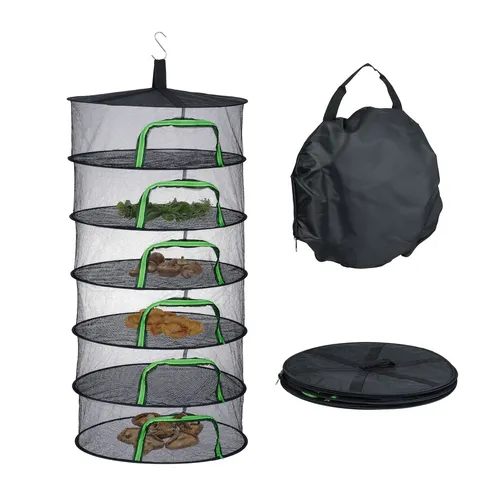 relaxdays Faltbares Trockennetz 6-lagig in schwarz von Relaxdays