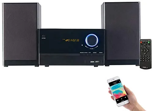 auvisio Micro-Stereoanlage MSX-560 - Kompakt-Stereoanlage mit CD-Player, Bluetooth und 60 Watt Leistung – ideal für Musikliebhaber, die Flexibilität und Klangqualität schätzen.