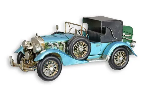 Aubaho Dekoobjekt Oldtimer Blechmodell - Retro Design Dekoauto aus Blech, ideal für stilvolle Dekoration und Sammler, neu und farbenfroh gestaltet.