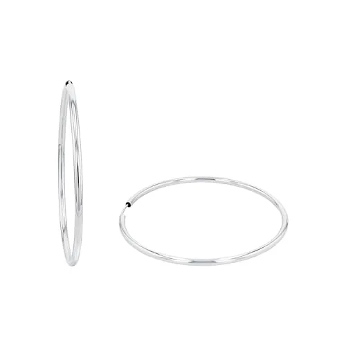 Amor Creolen 925 Sterling Silber Damen Ohrschmuck, 6 cm - Ohrringe für Damen, zeitloses Basic Design aus glänzendem 925 Sterling Silber, ideal als Geschenk für besondere Anlässe in einer eleganten Schmuck Geschenk Box.