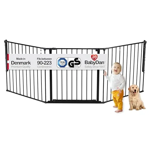 Produktbild BabyDan Flex L, 90-223 cm, Treppenschutzgitter/Raumteiler, Schwarz, Made in Denmark