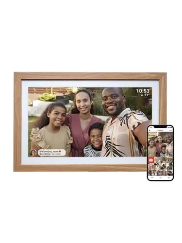 DENVER FRAMEO PFF-2162LW - Light Wood Digital Photoframe - Digitale Bilderrahmen mit 21.5