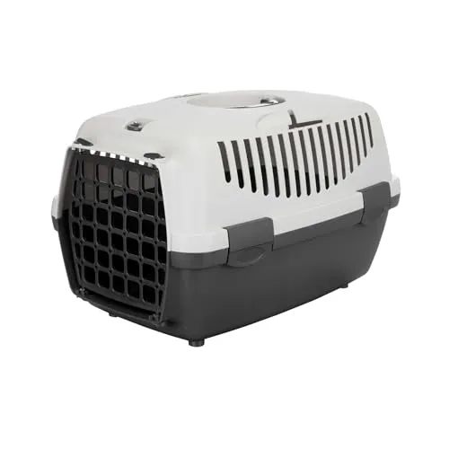 Trixie Transport Box Capri 1 Dark Grey/Light Grey XS - Hundeboxen für den sicheren Transport von Kleintieren bis 6kg. Mit Belüftungsschlitzen und stabilem Griff für Komfort und Sicherheit.