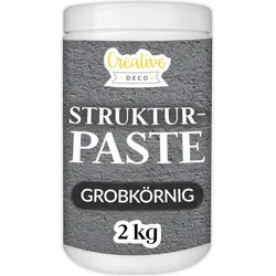 Creative Deco Strukturpaste Grob 2kg | Dunkelgraue Spachtelmasse für Acrylmalerei | Modellierpaste für Kunstprojekte, Acrylfarbe, DIY, 3D-Effekte... - Dunkelgrau
