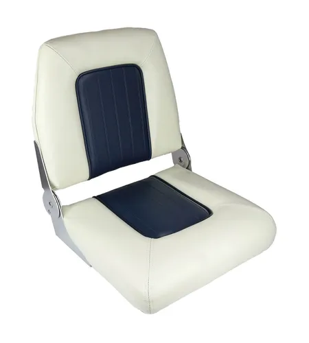 Bootssitz Coach klappbar weiß/blau – Komfortabler Steuerstuhl für Boote
