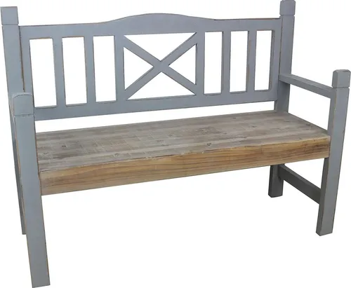 HTI-Line Gartenbank Senja im Vintage Landhausstil - Die stilvolle Gartenbank Senja aus Holz bringt rustikalen Charme in Ihren Außenbereich. Ideal für entspannte Stunden im Garten oder auf der Terrasse. Maße: 120 x 90,5 x 43,5 cm, Sitzhöhe 45 cm.