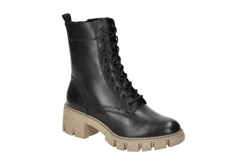 Tamaris Damen Stiefelette bequem - BLACK COMBINED, EU 38 - Wanderschuhe mit innovativer TOUCH-IT Technologie für besonderen Tragekomfort. Materialmix aus Leder und Synthetik sorgt für ansprechendes Design und perfekten Halt.