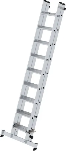Stufen-Schiebeleiter 2-teilig mit nivello®-Traverse 2x9 Stufen