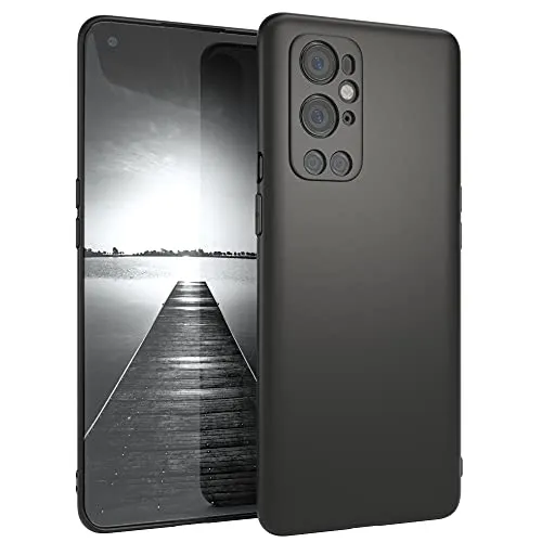 EAZY CASE Handyhülle Silikon mit Kameraschutz kompatibel mit One Plus 9 Pro in Schwarz Matt, Ultra dünn, Slimcover, Silikonhülle, Hülle, Softcase, Backcover