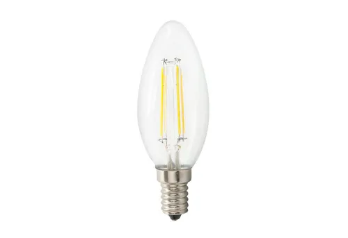 Braytron LED-Leuchtmittel 10x Dimmbare 4W E14 LED Leuchtmittel Kerze Form, 10 St., Warmweiß, Birne C35 470 Lumen klar Glas Warmweiß 2700K 10er Set