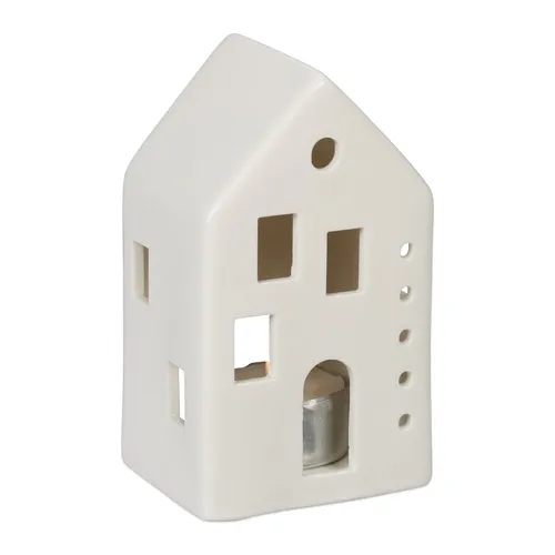 Teelichthaus keramik Lichterhaus Kerzenhalter Deko-Haus Porzellan 240 g klein