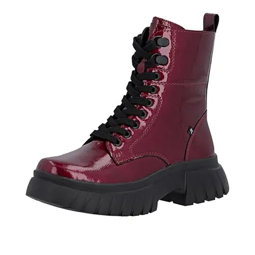 Rieker Damen W1870 Biker-Boot in Rot, Größe 39 EU - Wanderschuhe mit weicher Decksohle für optimalen Komfort und stilvolles Design.