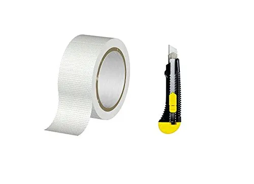hochwertiges Panzerband/Gewebeklebeband 50 mm x 10 m inkl. Cuttermesser (weiß)
