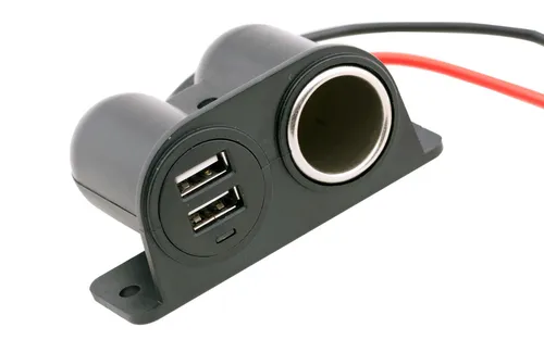 V Zigarettenanzünder Ladedose Aufbau 2x USB Ladegerät Steckdose Buchse Boot 12