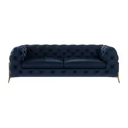 S-STYLE Chesterfield Einzelsofa Natalie – Blau, 225 cm in blau von S-STYLE