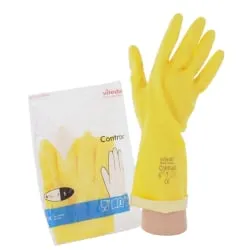 Vileda Professional Contract Handschuh - Der Ökonomische 101017, Größe M (8) - Der Vileda Professional Contract Handschuh bietet optimalen Schutz für einfache Putzaufgaben. Hergestellt aus Naturlatex, ist er ideal für den täglichen Einsatz und sorgt für ein sicheres Arbeitsgefühl.