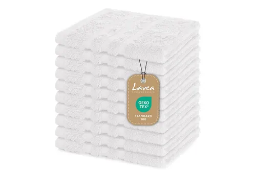 Lavea Handtuch Set Frottierserie Elena, Seiftuch in weiß von Lavea