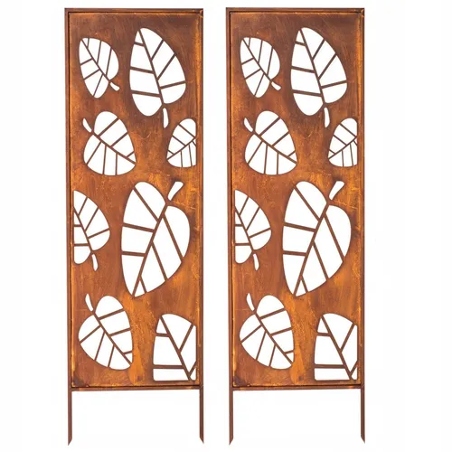 SICHTSCHUTZ 2x - ROST GARTEN DEKO 160x50 CM METALL ROSTOPTIK - Sonstiges Zubehör, stilvolle Gartenplatte aus Edelrost für mehr Privatsphäre und einen dekorativen Akzent in Ihrem Garten.