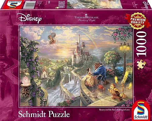 Schmidt Spiele Puzzle 59475 - Thomas Kinkade, Disney Die Schöne und das Biest, 1.000 Teile Puzzle[Exklusiv bei Amazon]