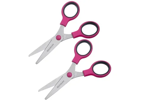 WESTMARK Papierscheren 2 Stk, rutschfeste Griffe, Kinder-Bastelscheren, Klingenlänge: ca.