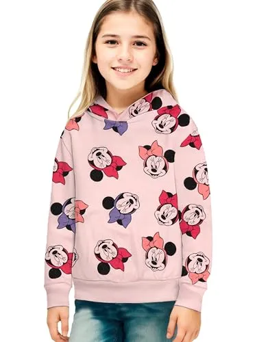 Disney Minnie Mouse Hoodie für Mädchen - Kinder Kapuzenpullover Pullover mit Kapuze Sweatshirt Rosa (DE/NL/SE/PL, Numerisch, 98, 104, Regular, Rosa)
