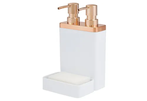 bremermann Spülmittelspender Spülbecken-Organizer mit Doppel-Spülmittelspender und Schwammhalter