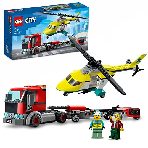 LEGO 60343 City Hubschrauber Transporter – Spielzeug für kreative Abenteuer