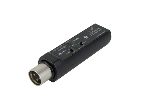 DAP COM-BTX BT 5.0 Audio Receiver - Mikrofon-Receiver für Bluetooth-Streaming, wandelt Aktivlautsprecher in Bluetooth-Lautsprecher um und bietet über 8 Stunden Akkulaufzeit für kabellosen Musikgenuss.