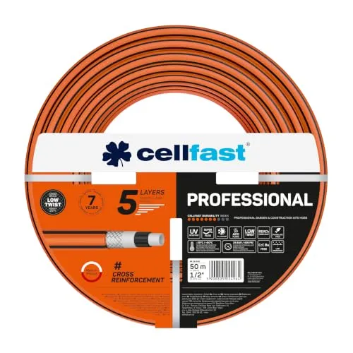 Cellfast Professional Gartenschlauch 1/2 Zoll 50 m 5-lagig von Cellfast