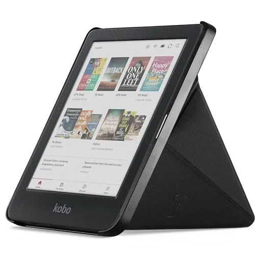 Forefront Cases Hülle für Kobo Clara Colour/Color und Kobo Clara BW (Modell: 2024) - Schutz-Hülle und Ständer - Auto Schlaf Wach Funktion, Dünn und Leicht (Origami Design) Tasche - Schwarz