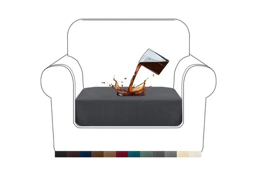 LuxusKollektion Hängedekoration Sitzkissenbezug Sofa Wasserdicht Jacquard Stretch 1 Sitzer Grau