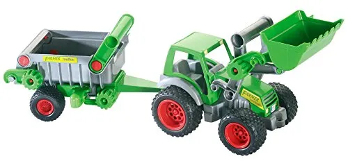 WADER Farmer Technic Traktor mit Frontlader und Kipper Kippanhänger