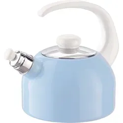Riess Flötenkessel Plus 2L - Classic Pastell Blau - Teekessel mit Flöte, ideal für energiesparendes Kochen, geeignet für alle Herdarten, leicht zu reinigen und CO2-neutral in Österreich hergestellt.