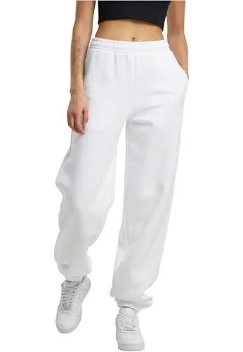 Build Your Brand Women's BY291 Fluffy Sweatpants, White, XL - Sport-Jogginghosen für Damen, ultraweiches Material aus 70% Baumwolle und 30% Polyester für höchsten Tragekomfort und lässigen Style.