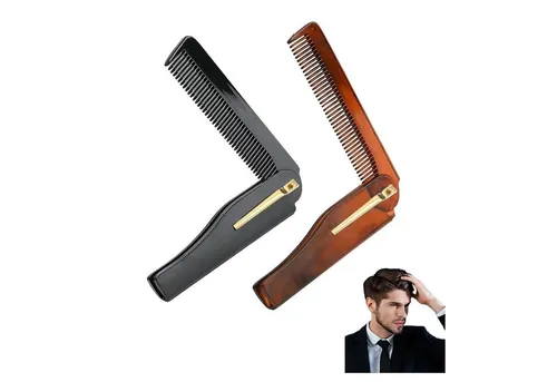 LuxusKollektion Taschen-Kamm 2er Set Klappbare Männer Kämme für Bart- und Haarpflege