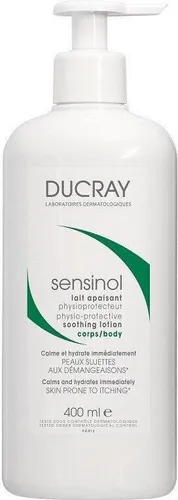 Ducray Sensinol Körpermilch 400 ml - Beruhigende Bodylotion für empfindliche Haut, ideal für die ganze Familie. Spendet intensiv Feuchtigkeit, lindert Juckreiz und ist frei von Parabenen und Duftstoffen.