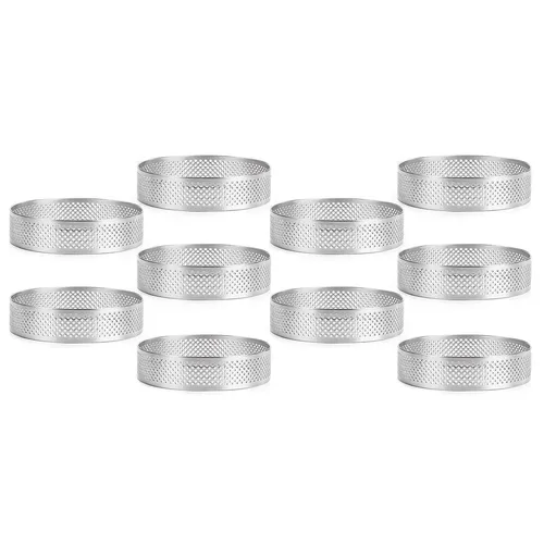 10Perforierter Torten  Aus Edelstahl, 5 cm Perforierter Kuchen Mousse , Run7480