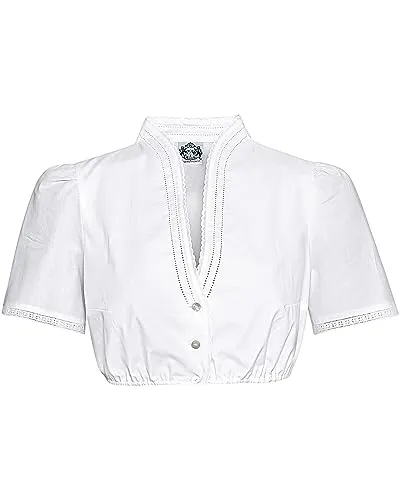 Hammerschmid Dirndlbluse Emilie - Elegante Trachtenbluse - Trachtenblusen mit hübscher Lochspitze und elastischem Unterbrustband für optimalen Tragekomfort. Perfekt für festliche Anlässe oder als stilvolle Ergänzung zu Ihrem Dirndl.