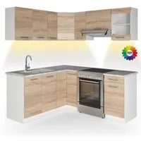 Vicco Winkelküche Rick, Weiß/Sonoma, 187 x 167 cm in weiß von Vicco