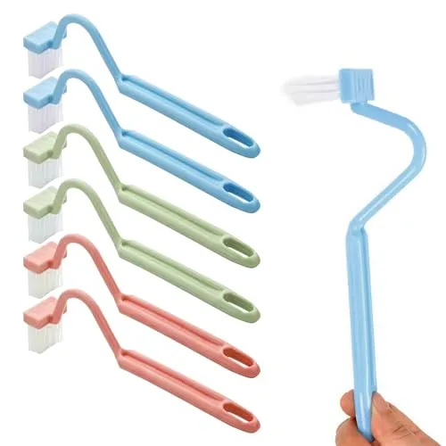 6-teilige WC-Reinigungsbürste in S-Form, WC-Bürste, WC-Bürste mit Randreiniger, WC-Reinigungsbürste, Gebogene WC-Bürste, WC-Bürste unter dem Rand, kleine Reinigungsbürste