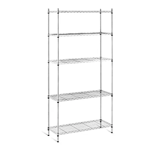 Royal Catering Standregal RCMR-1800P19C - Metallregal 150 kg - Standregal aus epoxidbeschichtetem Metall, ideal für Küche oder Lager. Mit 5 höhenverstellbaren Ablagen und einer Gesamttragfähigkeit von 150 kg bietet es robusten Stauraum für diverse Utensilien.
