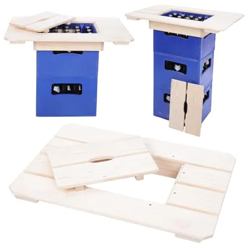 MODO24 Tischaufsatz für Getränkekasten - Bartisch & Stehtisch, wetterfest und mobil, verwandelt jede Bierkiste in einen praktischen Stehtisch für Gartenpartys und Picknicks.