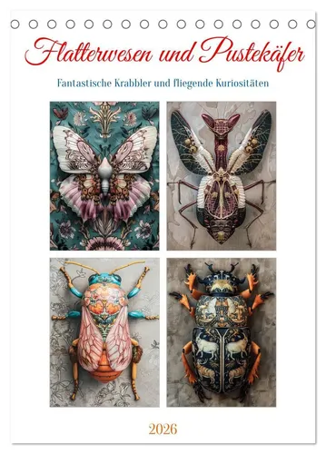 Steffen Gierok-Latniak | Flatterwesen und Pustekäfer Tischkalender 2026 - Entdecken Sie 14 beeindruckende Seiten mit außergewöhnlichen Kreaturen. Perfekt für jeden Schreibtisch und ideal als Geschenk für Natur- und Tierliebhaber.