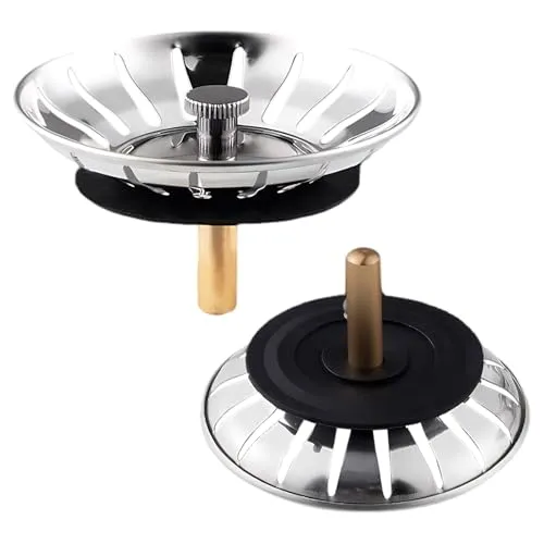 Stück Spülensieb Edelstahl 80 mm, Siebkörbchen & Stöpsel für Küchenspüle, Abfluss Filterstopfen für Spülbecken, Leicht zu Montieren 2