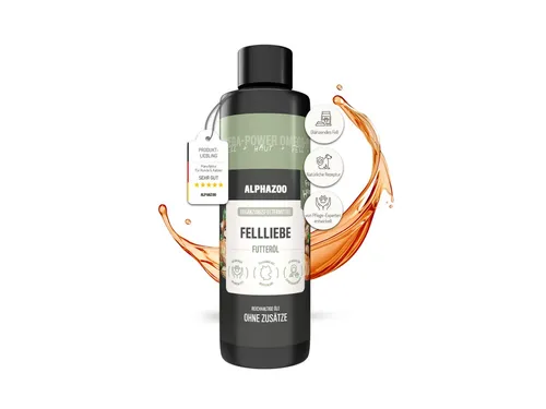 ALPHAZOO Fellliebe Futteröl für Hunde 250 ml Fellliebe, Ergänzungsfutter für: Hund