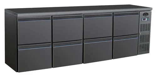 Gastro Barkühler mit 8 Schubladen | 698 Liter | Schwarz