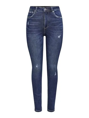 ONLY Female Skinny Jeans ONLMILA - Hohe Taille Skinny Fit Jeans - Stylische Skinny Jeans mit hoher Taille, ideal für einen schmeichelhaften Look und perfekten Tragekomfort dank 94% Baumwolle.