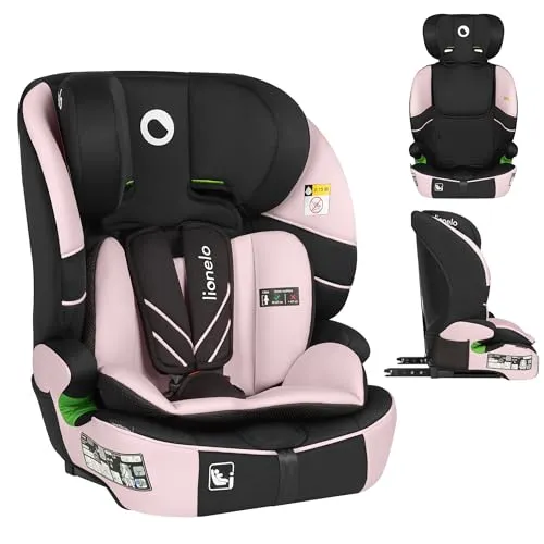 Lionelo LEVI FIX I-SIZE Kindersitz - Kinderautositz für 76-150 cm (bis 36 kg) mit 10-facher Kopfstützenverstellung, ISOFIX, Top Tether, und Dri-Seat Verkleinerungseinsatz für optimalen Komfort und Sicherheit.