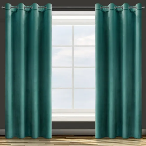 Ösenvorhang Türkis Ösenschal Samtvorhänge Dunkel Vorhänge Blickdicht Velours